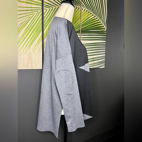 GO COUTURE Dolman Elbow Patch High/Low Sweater NWOT - Picture 4 of 7